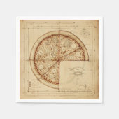 ピザヴィンテージ青写真 スタンダードカクテルナプキン (正面)