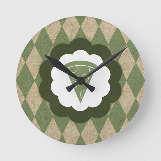 ピザヴィンテージ ラウンド壁時計 (正面)