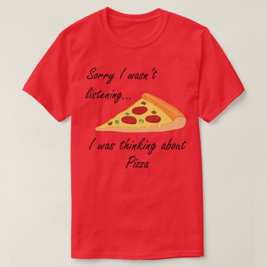 ピザ作おもしろいりことわざ考えるの概要 Tシャツ (デザイン正面)