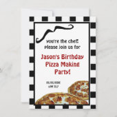 ピザ作り誕生日パーティーの招待 招待状 (正面)