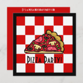 ピザ切れピザパーティー 招待状 (正面/裏面)