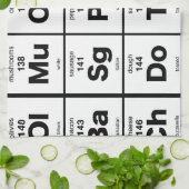 ピザ原料の周期表 キッチンタオル (折り畳み)