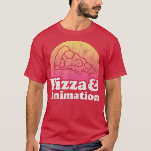 ピザ及びアニメーション又はアニメータ Tシャツ