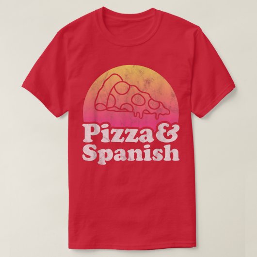 ピザ及びスペインの又はスペインの先生14212965 Tシャツ (デザイン正面)