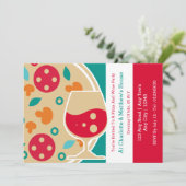 ピザ及びワインパーティーカスタム 招待状 (スタンド正面)