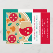 ピザ及びワインパーティーカスタム 招待状 (正面/裏面)