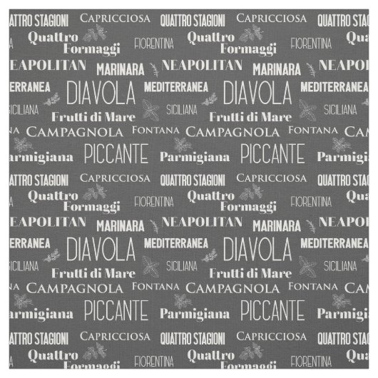 ピザ名タイポグラフィイタリアンック料理人 ファブリック (見本)