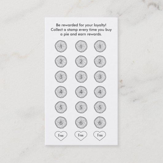 ピザ名刺の顧客のロイヤリティカード ロイヤリティカード (正面)