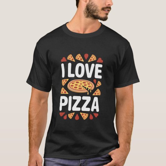 ピザ大好きな熱狂的ファンのためのデザイン Tシャツ (正面)