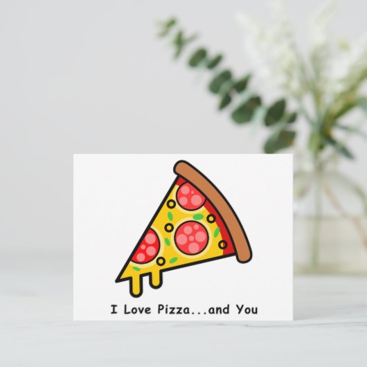 ピザ大好き…そして君おもしろい ポストカード (スタンド正面)