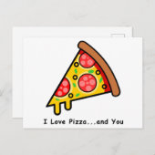 ピザ大好き…そして君おもしろい ポストカード (正面/裏面)