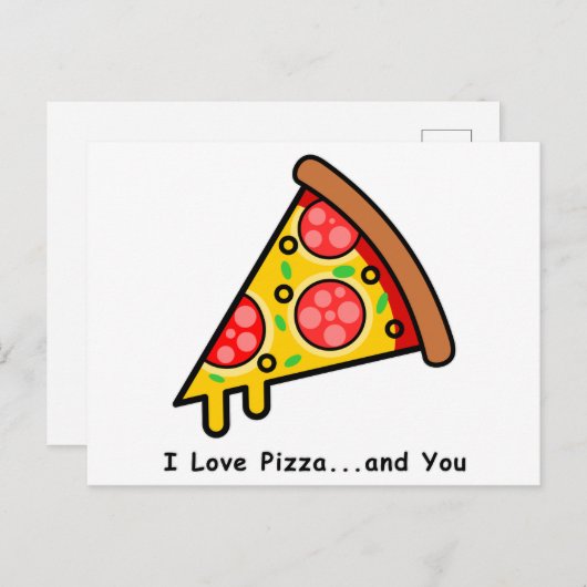 ピザ大好き…そして君おもしろい ポストカード (正面/裏面)