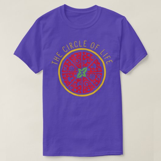 ピザ好きおもしろいチーズフードジョークの輪 Tシャツ (デザイン正面)