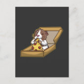 ピザ好きなギニアピグかわいい齧歯動物 ポストカード (正面)