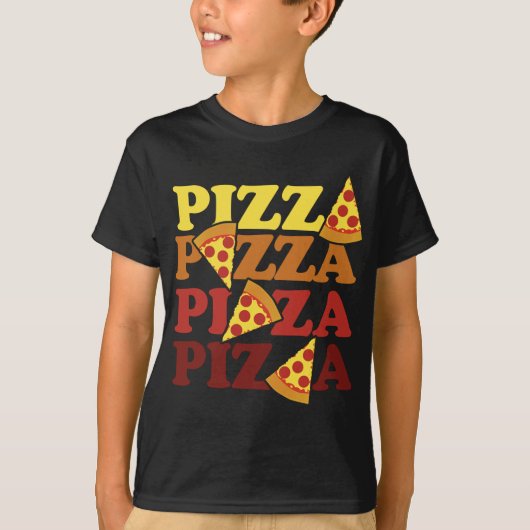ピザ好きのピザレトロなピザ Tシャツ (正面)