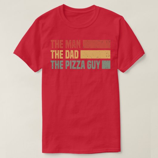 ピザ好きのピザ配達ガイデザイン Tシャツ (デザイン正面)