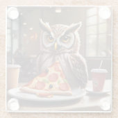 ピザ好きのフクロウカフェ ガラスコースター (裏面)