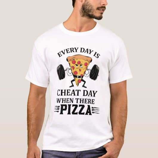 ピザ好きの日は毎日カンニング Tシャツ (正面)