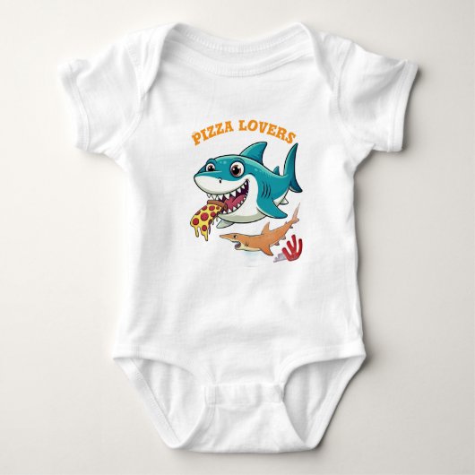 ピザ好き ベビーボディスーツ (正面)