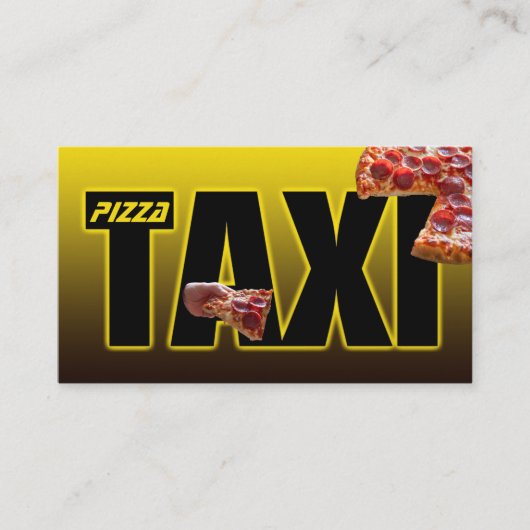 ピザ宅配便タクシーのピザタクシー 名刺 (正面)