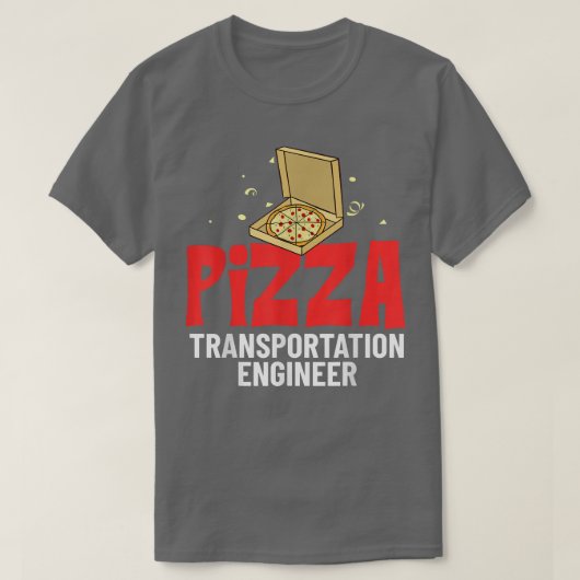 ピザ宅配業者を配送する食品配送業者 Tシャツ (デザイン正面)