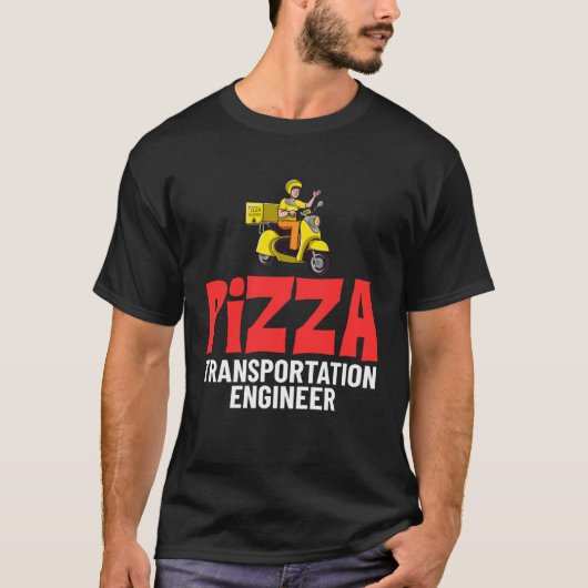 ピザ宅配業者を配送する食品配送業者 Tシャツ (正面)