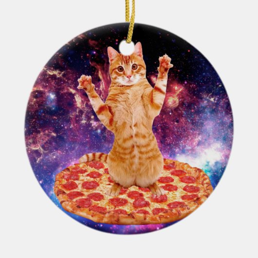 ピザ宇宙猫 セラミックオーナメント (正面)