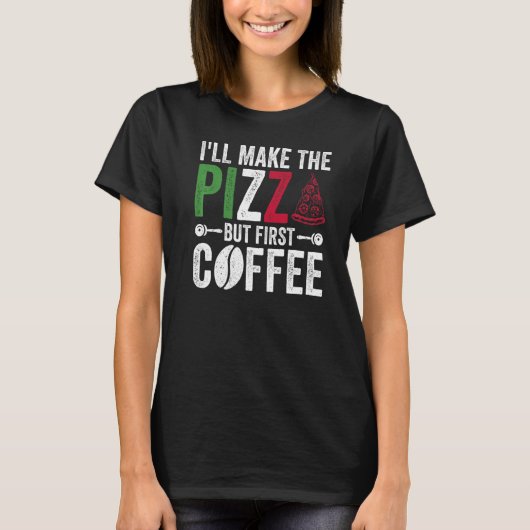 ピザ専門のピザ作り及びピザベイカー Tシャツ (正面)