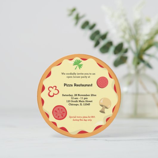 ピザ専門店 招待状 (スタンド正面)