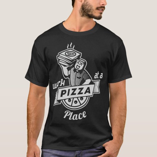 ピザ屋で働く Tシャツ (正面)