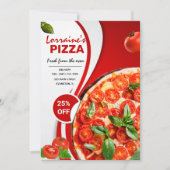 ピザ屋のチラシの招待状 招待状 (正面)
