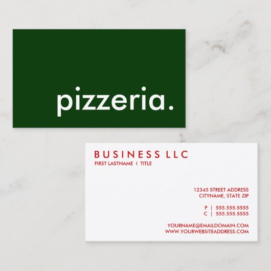 ピザ屋 名刺 (正面/裏面)