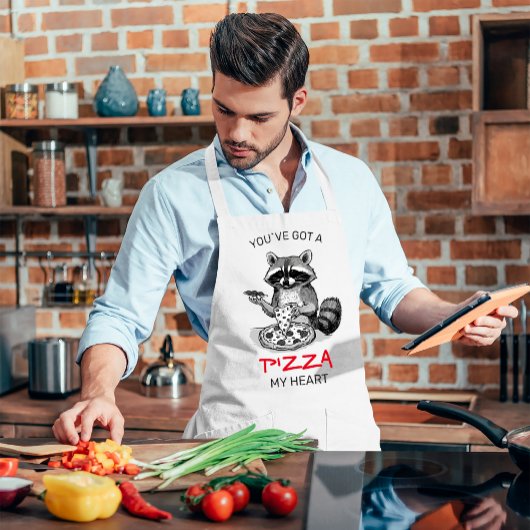ピザ得を私のハート |ラクーン エプロン