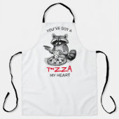 ピザ得を私のハート |ラクーン エプロン (正面)