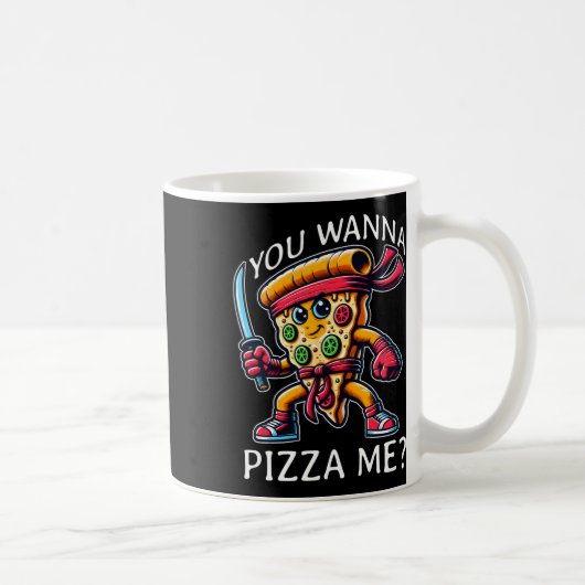 ピザ忍者空手スタイルあなたしたいピザ私Tee Fo コーヒーマグカップ (右)
