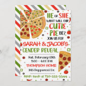 ピザ性別リビール招待状、性別リビール 招待状 (正面/裏面)