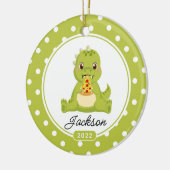 ピザ愛おもしろいDino Boysクリスマスセラミックスホーン セラミックオーナメント (左)