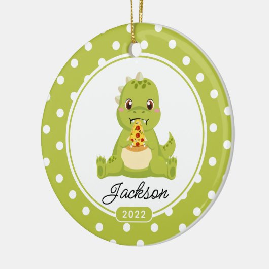 ピザ愛おもしろいDino Boysクリスマスセラミックスホーン セラミックオーナメント (左)