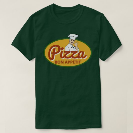 ピザ愛好家 ボン・アペティ Tシャツ (デザイン正面)