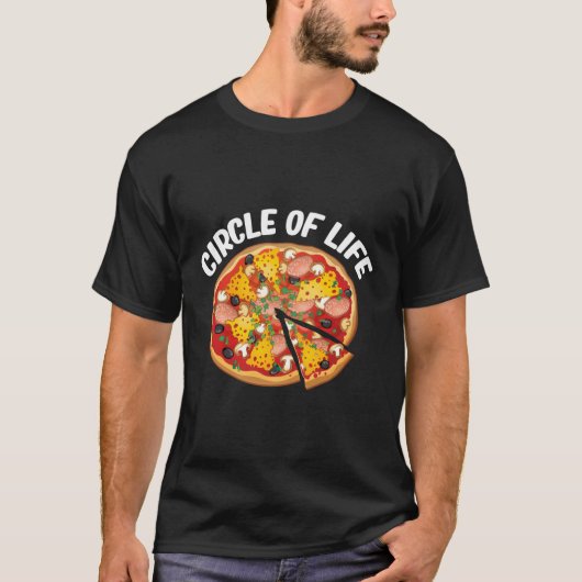 ピザ愛好家Pのための生活の輪ピザをテーマにしたギフト Tシャツ (正面)