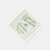 ピザ手引きグリーン特別配送シャワー スタンダードカクテルナプキン (角)