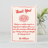 ピザ手引き特殊配送おもしろいベビーシャワー サンキューカード (スタンド正面)