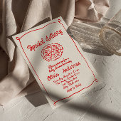 ピザ手引き特殊配送おもしろいベビーシャワー 招待状