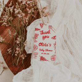 ピザ手引き特殊配送赤ちゃんシャワー ギフトタグ