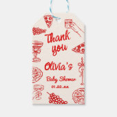 ピザ手引き特殊配送赤ちゃんシャワー ギフトタグ (正面)