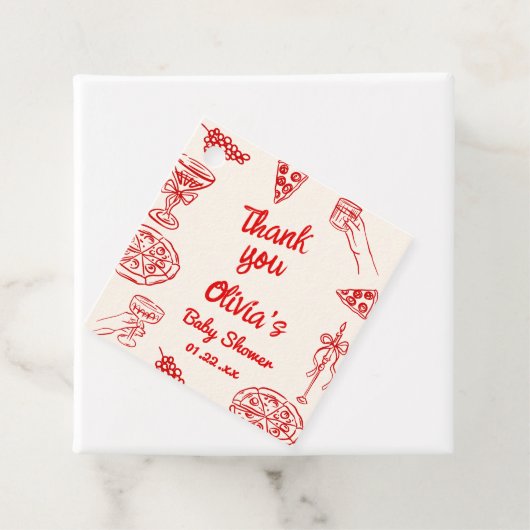 ピザ手引き特殊配送赤ちゃんシャワー フェイバータグ (インサイチュ)