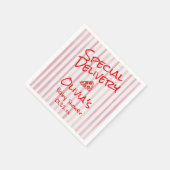 ピザ手引き赤い特別配送シャワー スタンダードカクテルナプキン (角)