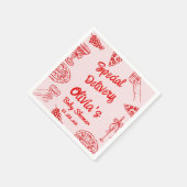 ピザ手引き赤い特別配送ベビーシャワー スタンダードカクテルナプキン (角)