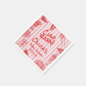 ピザ手描き赤い紫チャオ赤ちゃんシャワーナプキ スタンダードカクテルナプキン (角)