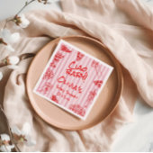 ピザ手描き赤い紫チャオ赤ちゃんシャワーナプキ スタンダードカクテルナプキン